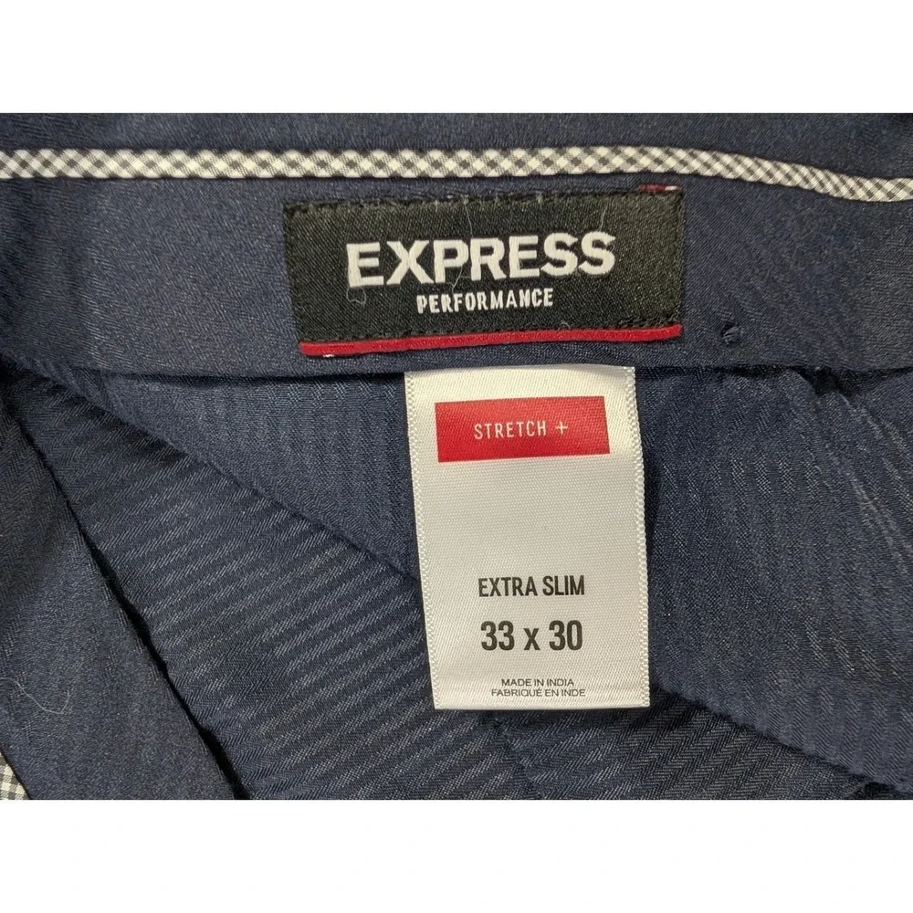 Express Performance Dress Pants Mens 33x30 Purple Extra Stretch Slim Flat Front